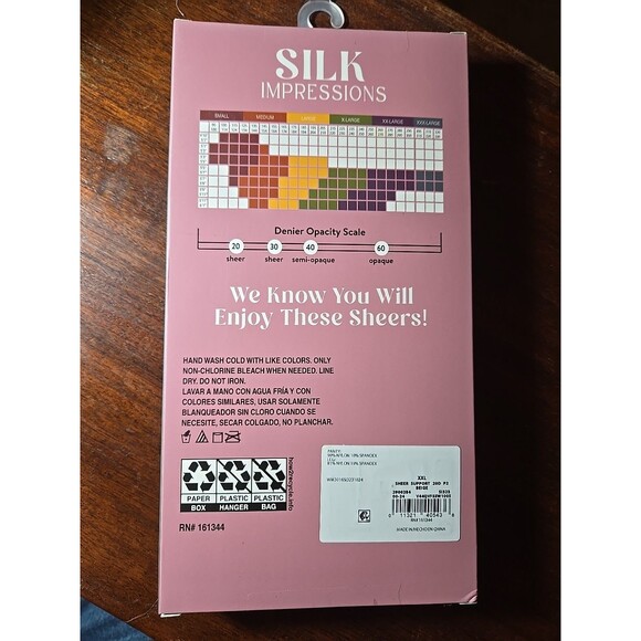 Silk Impressions Pantyhose Light Support Sheer 2 Pack XXL Beige 20 Denier - Picture 2 of 2